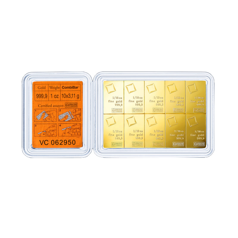 CombiBar™ Or 999,9‰ 1oz (10 x 1/10 d'once troy) Valcambi