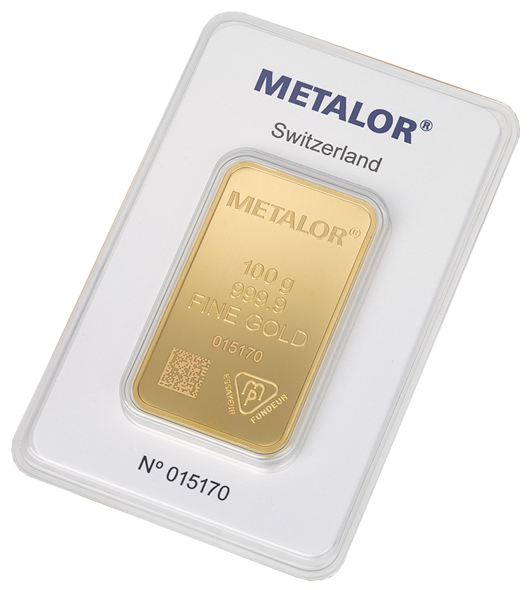 Lingot or 100gr 999,9 ‰ - METALOR