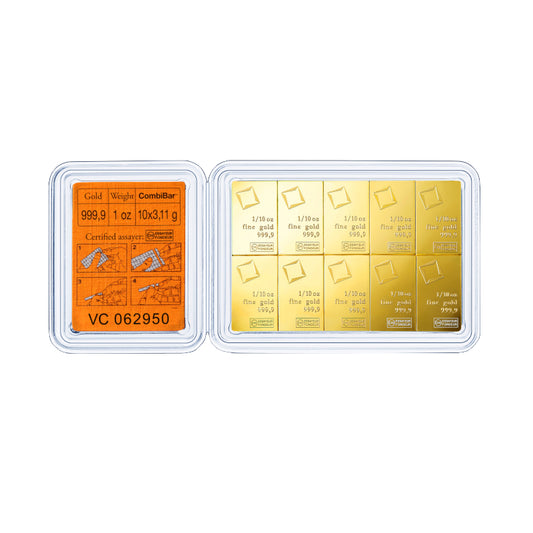 CombiBar™ Or 999,9‰ 1oz (10 x 1/10 d'once troy) Valcambi