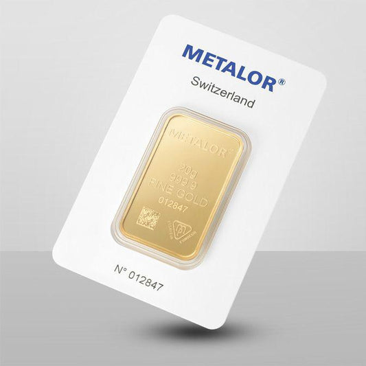 Lingot or 20g 999,9 ‰ - METALOR