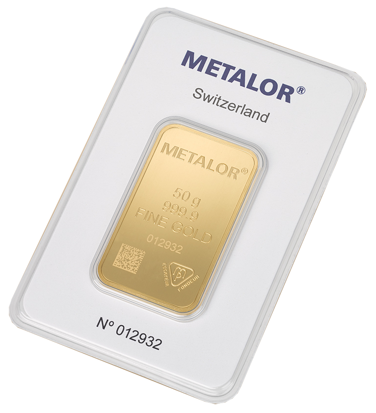 Lingot or 50gr 999,9 ‰ - METALOR