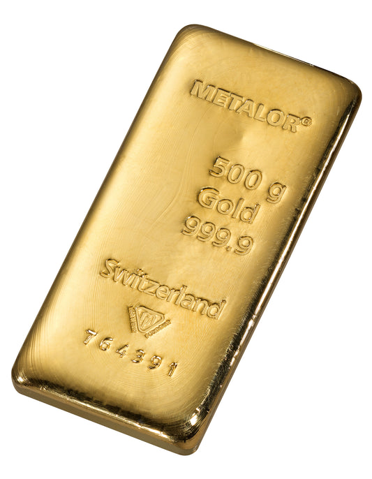 Lingot or 500gr 999,9 ‰ - METALOR